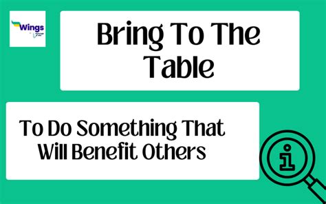 bring to synonym|synonym bring to the table.